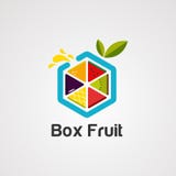 Вектор, значок, элемент, и шаблон логотипа плода коробки красочные для компании иллюстрация штока Вектор, значок, элемент, и шаблон логотипа плода коробки красочные для компании иллюстрация штока