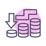 Вектор иконы делового спада символа знака вектора иконы дела рецессии одиночный иллюстрация штока Вектор иконы делового спада символа знака вектора иконы дела рецессии одиночный иллюстрация штока