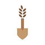 Вектор логотипа дизайна риса лопаткоулавливателя плоский иллюстрация вектора Вектор логотипа дизайна риса лопаткоулавливателя плоский иллюстрация вектора
