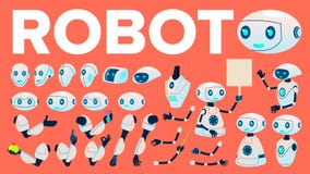 Вектор робота Комплект анимации Футуристический хелпер робота автоматизации технологии Кибернетическая машина Ai Оживленное искус иллюстрация вектора Вектор робота Комплект анимации Футуристический хелпер робота автоматизации технологии Кибернетическая машина Ai Оживленное искус иллюстрация вектора