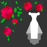 Вектор смертной казни через повешение платья свадьбы Bridal белое платье свадьбы с вешалкой иллюстрация штока Вектор смертной казни через повешение платья свадьбы Bridal белое платье свадьбы с вешалкой иллюстрация штока