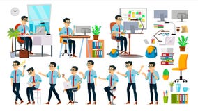 Вектор характера бизнесмена Работая азиатский комплект людей Офис, творческая студия _ ситуация людей бизнес-группы символическая бесплатная иллюстрация Вектор характера бизнесмена Работая азиатский комплект людей Офис, творческая студия _ ситуация людей бизнес-группы символическая бесплатная иллюстрация