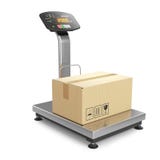 Весить почтового пакета на масштабах 3d бесплатная иллюстрация Весить почтового пакета на масштабах 3d бесплатная иллюстрация