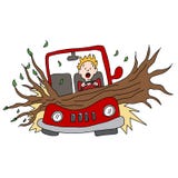 Ветвь дерева повреждает автомобиль в шторме ветра иллюстрация штока Ветвь дерева повреждает автомобиль в шторме ветра иллюстрация штока