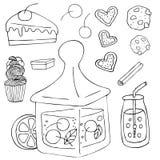 Вещи вектора сладостные в стиле doodle на белой предпосылке иллюстрация вектора Вещи вектора сладостные в стиле doodle на белой предпосылке иллюстрация вектора