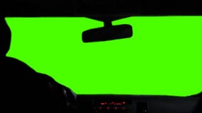 Взгляд изнутри экрана зеленого цвета лобового стекла автомобиля сток-видео Взгляд изнутри экрана зеленого цвета лобового стекла автомобиля сток-видео