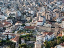 Взгляд Афина, Греции и римской агоры с башней мечети ветров и Fethiye в центре на заходе солнца стоковое изображение rf Взгляд Афина, Греции и римской агоры с башней мечети ветров и Fethiye в центре на заходе солнца стоковое изображение rf