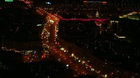 Взгляд сверху Москвы вечером в России Взгляд сверху Москвы вечером в России