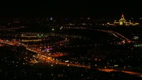 Взгляд сверху Москвы вечером в России Взгляд сверху Москвы вечером в России