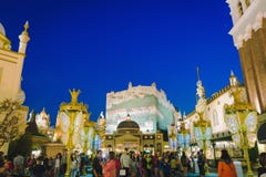 Взгляд тематического парка Everland вечером стоковая фотография rf Взгляд тематического парка Everland вечером стоковая фотография rf