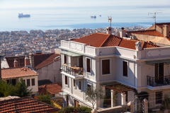 Вид с воздуха Thessaloniki, Греции стоковое фото rf Вид с воздуха Thessaloniki, Греции стоковое фото rf