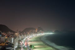 Вид с воздуха известного пляжа Copacabana в Рио-де-Жанейро стоковое изображение Вид с воздуха известного пляжа Copacabana в Рио-де-Жанейро стоковое изображение