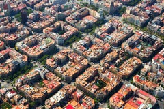 Вид с воздуха района Eixample barcelona Испания стоковая фотография rf Вид с воздуха района Eixample barcelona Испания стоковая фотография rf