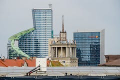 Вид с воздуха архитектуры Вильнюса послевоенной и настоящей стоковые фото Вид с воздуха архитектуры Вильнюса послевоенной и настоящей стоковые фото