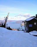 Вид с воздуха на голове ` s сыча Mont во время рождества в Квебеке стоковые фото Вид с воздуха на голове ` s сыча Mont во время рождества в Квебеке стоковые фото