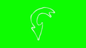 Видеоклип нарисованного вручную фильма установки стрелки с зеленым Chromakey Видеоклип нарисованного вручную фильма установки стрелки с зеленым Chromakey