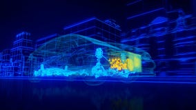 Внутри автомобильной передачи обзора провода, двигатель, подвес, колеса Внутри автомобильной передачи обзора провода, двигатель, подвес, колеса