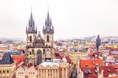 воздушный взгляд prague Стоковая Фотография воздушный взгляд prague Стоковая Фотография
