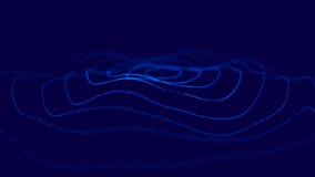 Волна 3d E накаляя абстрактная цифровая предпосылка частиц 3D r r иллюстрация штока Волна 3d E накаляя абстрактная цифровая предпосылка частиц 3D r r иллюстрация штока
