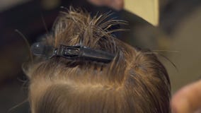 Волосы парикмахера детей расчесывая и фиксируя мальчика перед стрижкой ребенк в салоне стиля причесок Конец стрижки детей сток-видео Волосы парикмахера детей расчесывая и фиксируя мальчика перед стрижкой ребенк в салоне стиля причесок Конец стрижки детей сток-видео