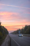 Восход солнца на дороге стоковая фотография Восход солнца на дороге стоковая фотография