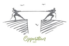 Вручите веревочку вычерченных людей волоча к различным сторонам Стоковое Изображение Вручите веревочку вычерченных людей волоча к различным сторонам Стоковое Изображение