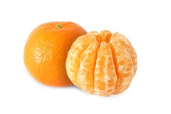 Все изолированные плодоовощи tangerine и, который слезли этапы Стоковая Фотография Все изолированные плодоовощи tangerine и, который слезли этапы Стоковая Фотография