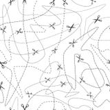 Вырезывание scissors безшовная картина Vector предпосылка моды с брошенными линиями на белизне для упаковочной бумаги портноя Стоковое Изображение Вырезывание scissors безшовная картина Vector предпосылка моды с брошенными линиями на белизне для упаковочной бумаги портноя Стоковое Изображение