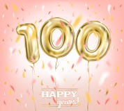 Высококачественное изображение вектора воздушного шара 100 золота в розовом небе бесплатная иллюстрация Высококачественное изображение вектора воздушного шара 100 золота в розовом небе бесплатная иллюстрация