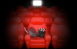 Вьюрок фильма с clapboard в кино бесплатная иллюстрация Вьюрок фильма с clapboard в кино бесплатная иллюстрация