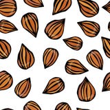 Гайки миндалины безшовные Реалистической Doodle вектора изолированные иллюстрацией или эскиз стиля шаржа нарисованные рукой Карти Стоковые Изображения Гайки миндалины безшовные Реалистической Doodle вектора изолированные иллюстрацией или эскиз стиля шаржа нарисованные рукой Карти Стоковые Изображения