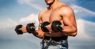 гантель Сильный культурист, идеальные дельтовидных мышцы мышц, плеч, бицепса, трицепса и комода с гантелью человек стоковые изображения rf гантель Сильный культурист, идеальные дельтовидных мышцы мышц, плеч, бицепса, трицепса и комода с гантелью человек стоковые изображения rf