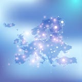 Геометрическая графическая связь предпосылки с поставленной точки картой Европы Большой комплекс данных с смесями Перспектива мин Стоковое Фото Геометрическая графическая связь предпосылки с поставленной точки картой Европы Большой комплекс данных с смесями Перспектива мин Стоковое Фото