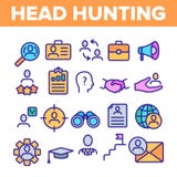 Главный охотясь набор значков вектора обслуживания линейный иллюстрация вектора Главный охотясь набор значков вектора обслуживания линейный иллюстрация вектора