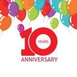 Годовщина 10th раздувает плакат, 10 лет дизайна знамени бесплатная иллюстрация Годовщина 10th раздувает плакат, 10 лет дизайна знамени бесплатная иллюстрация