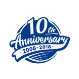 10 годовщины лет шаблона дизайна Вектор и иллюстрация 10th логотип иллюстрация штока 10 годовщины лет шаблона дизайна Вектор и иллюстрация 10th логотип иллюстрация штока