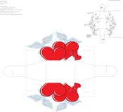 Голуби и сердца благоволят к шаблону коробки бесплатная иллюстрация Голуби и сердца благоволят к шаблону коробки бесплатная иллюстрация