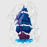 Голубое созвездие корабля в полигональном стиле в lowpoly стиле бесплатная иллюстрация Голубое созвездие корабля в полигональном стиле в lowpoly стиле бесплатная иллюстрация