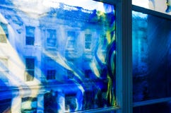 Голубой конец окна вверх стоковое изображение Голубой конец окна вверх стоковое изображение