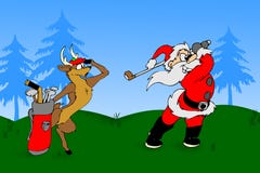 гольф играет santa иллюстрация вектора гольф играет santa иллюстрация вектора