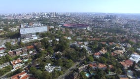 Город Sao Paulo, Бразилии Стадион футбола или Morumbi клуба или стадион Цицерона Pompeu Toledo на заднем плане Город Sao Paulo, Бразилии Стадион футбола или Morumbi клуба или стадион Цицерона Pompeu Toledo на заднем плане