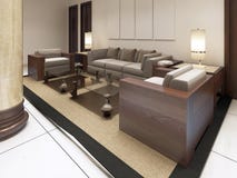 Гостиная в предпосылках гостиницы курорта Стоковое Изображение Гостиная в предпосылках гостиницы курорта Стоковое Изображение