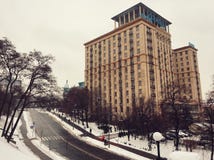 Гостиница Украина, квадрат независимости стоковые фотографии rf Гостиница Украина, квадрат независимости стоковые фотографии rf