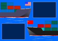 2 грузового корабля как спор обложения n экономический над экспортом importand иллюстрация вектора 2 грузового корабля как спор обложения n экономический над экспортом importand иллюстрация вектора