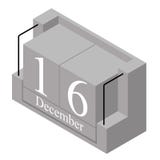 Дата 16-ое декабря на в течение одного дня календаре Серая дата 16 календаря деревянного блока присутствующая и месяц декабрь изо бесплатная иллюстрация Дата 16-ое декабря на в течение одного дня календаре Серая дата 16 календаря деревянного блока присутствующая и месяц декабрь изо бесплатная иллюстрация