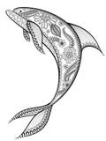 Дельфин нарисованный рукой стилизованный Иллюстрация вектора в st zentangle бесплатная иллюстрация Дельфин нарисованный рукой стилизованный Иллюстрация вектора в st zentangle бесплатная иллюстрация