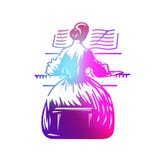 Девушка играя рояль - предпосылку для музыкального концерта иллюстрация штока Девушка играя рояль - предпосылку для музыкального концерта иллюстрация штока