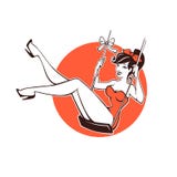 Девушка сексуального и красоты ретро pinup иллюстрация штока Девушка сексуального и красоты ретро pinup иллюстрация штока