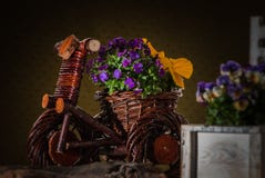 Декоративные корзины с цветками стоковые изображения Декоративные корзины с цветками стоковые изображения