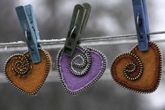 День Валентайн, handmade продукты от войлока стоковое изображение День Валентайн, handmade продукты от войлока стоковое изображение